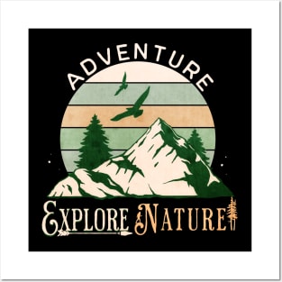 Adventure Explore Nature Deep Wood Retro Sunset Posters and Art